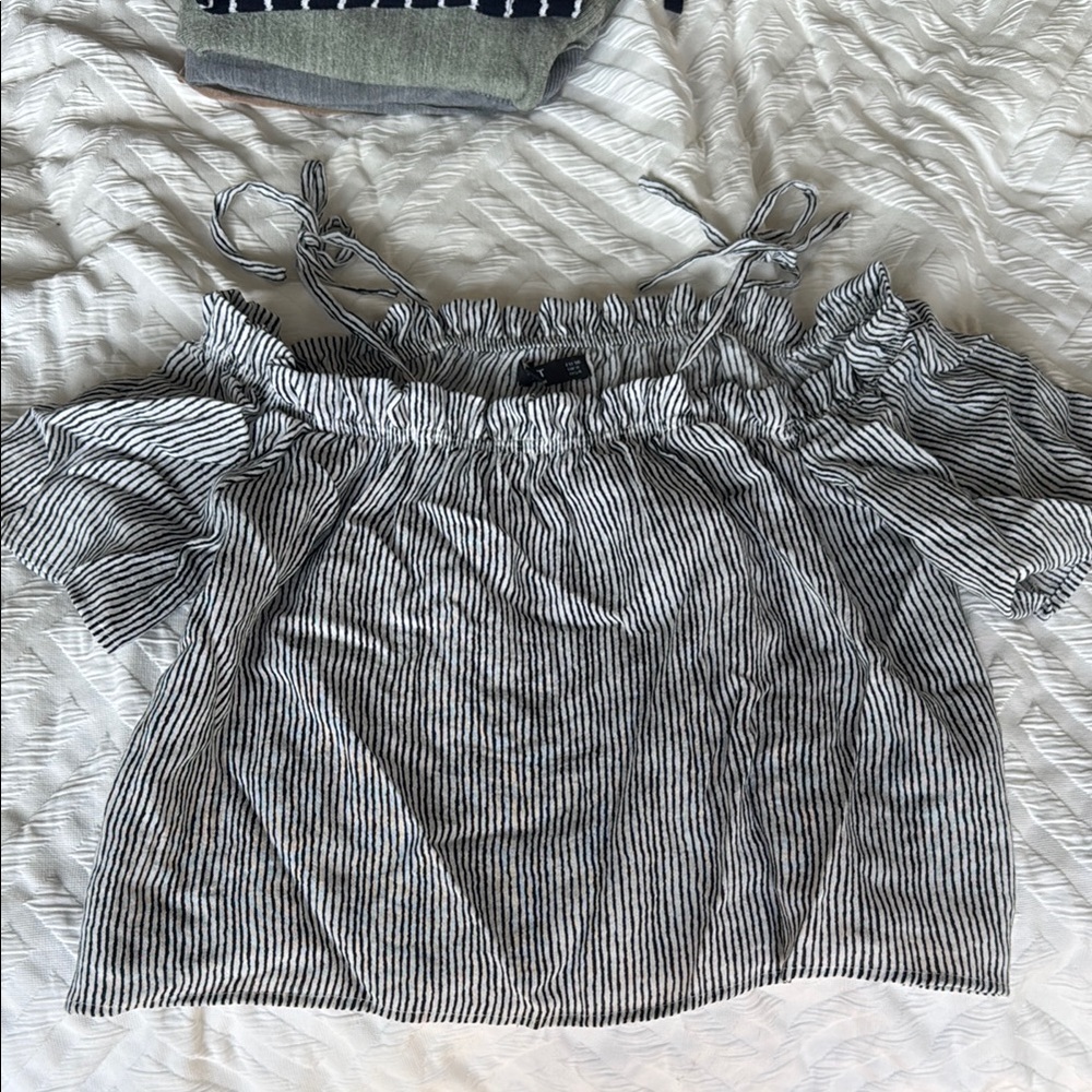 Navy and white stripe summer Blouse